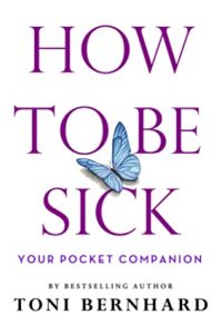 Cover of 'How to Be Sick: Your Pocket Companion'. A white background with the title in large purple letters. In the middle a small blue butterfly is just over the top of one of the letters.